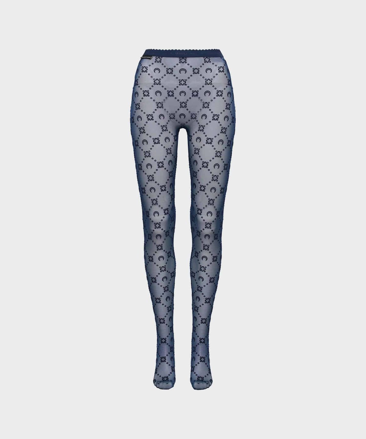 마린 세르(MARINE SERRE) (W) 모노그램 메쉬 플락 타이츠 네이비 MOONOGRAM MESH FLOCK TIGHTS NAVY