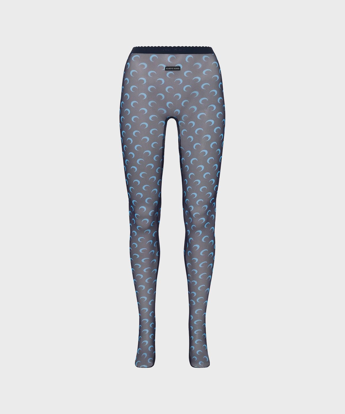 마린 세르(MARINE SERRE) (W) 문 프린티드 메쉬 타이츠 네이비 MOON PRINTED MESH TIGHTS NAVY