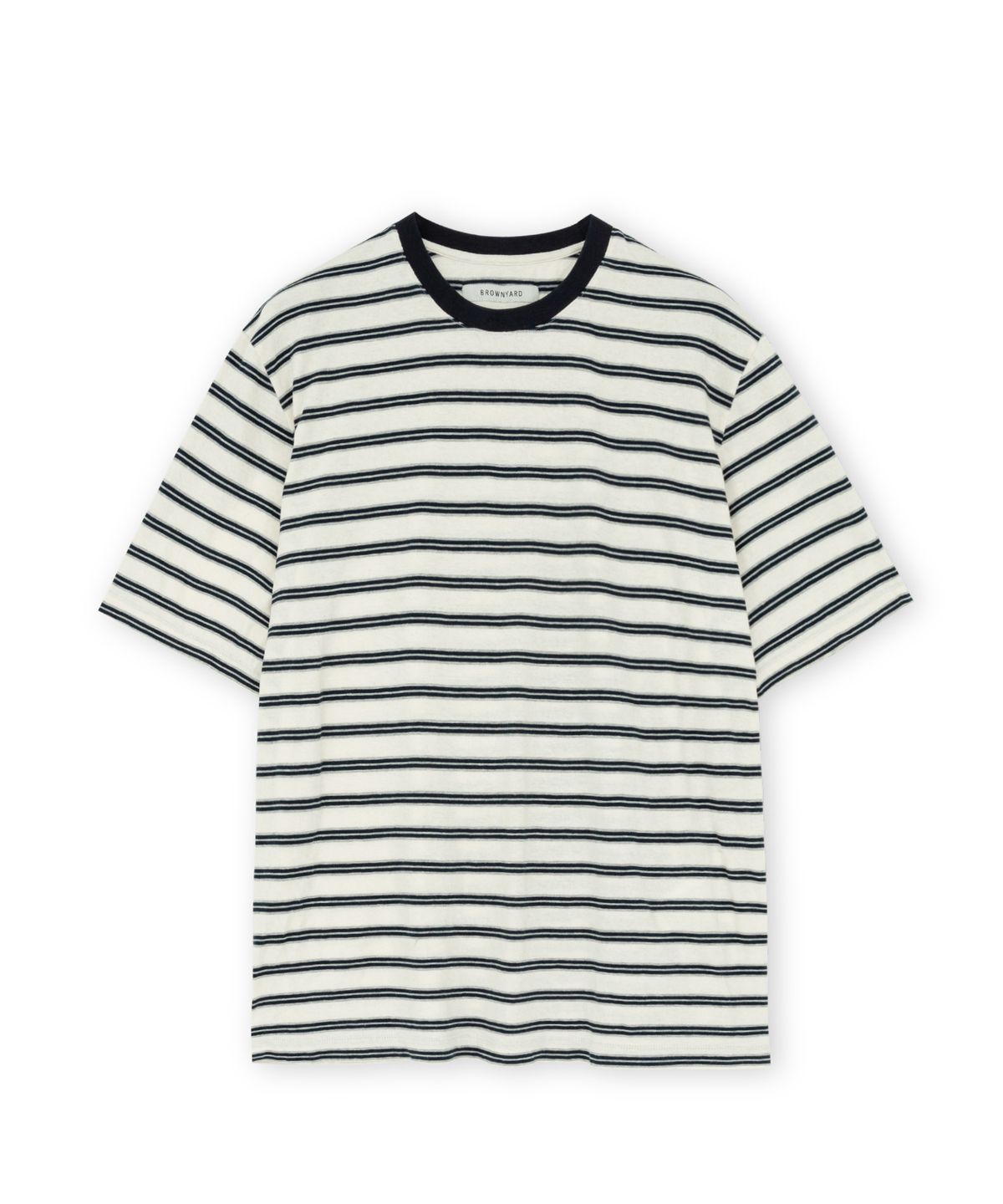 브라운야드(BROWNYARD) 에센셜 스트라이프 티셔츠, 네이비