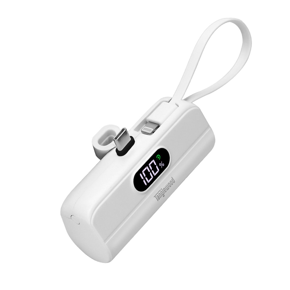 탱글우드(TANGLEWOOD) 도킹 보조배터리 LED 고속충전 C타입 with 라이트닝 케이블 5,000mAh
