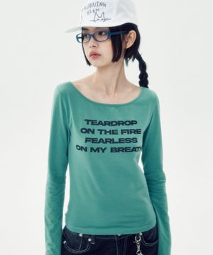 레터링 슬림 L/S 티 [그린]