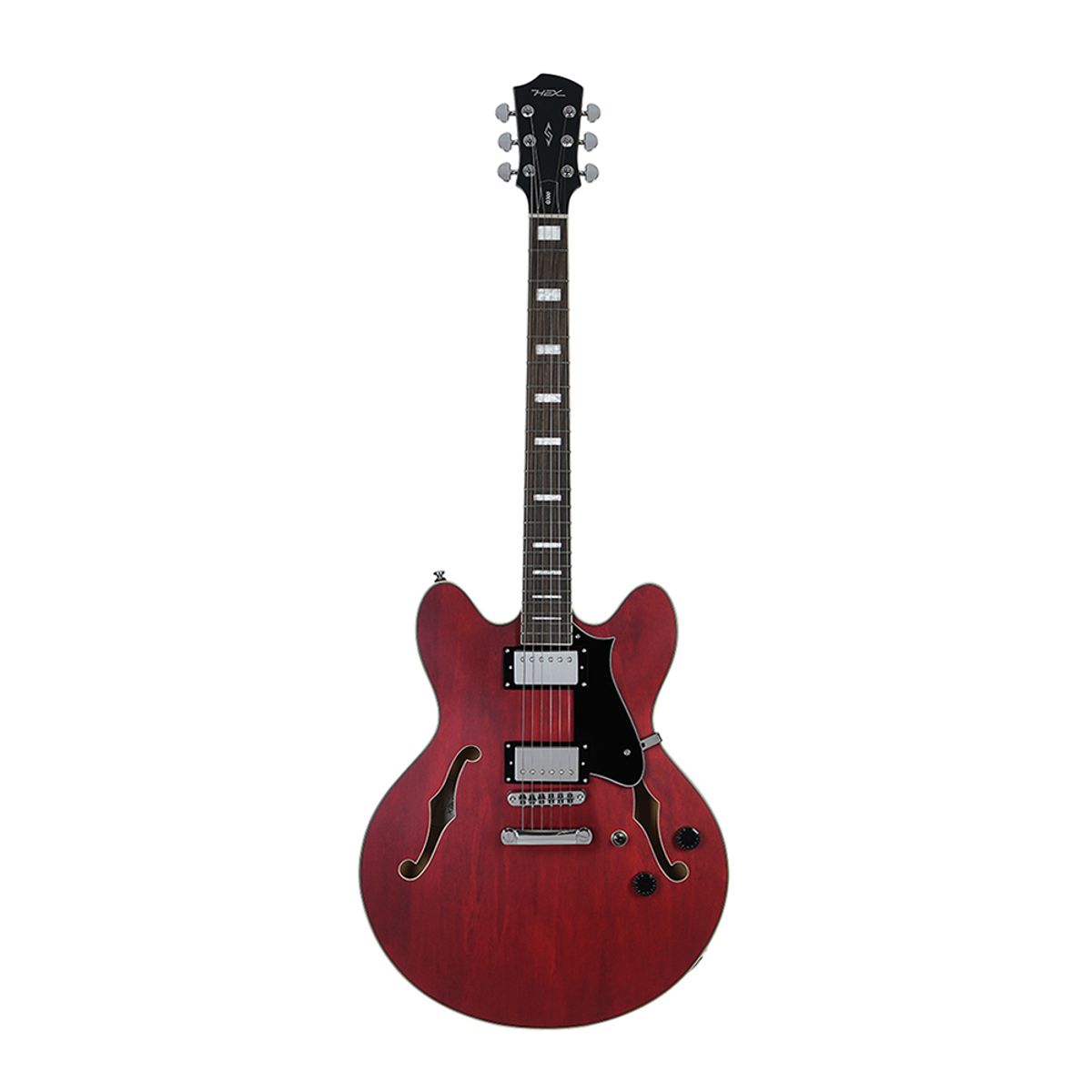 헥스기타(HEXGUITARS) 세미할로우 일렉기타 Q300 S/TR 트랜스페런트 레드