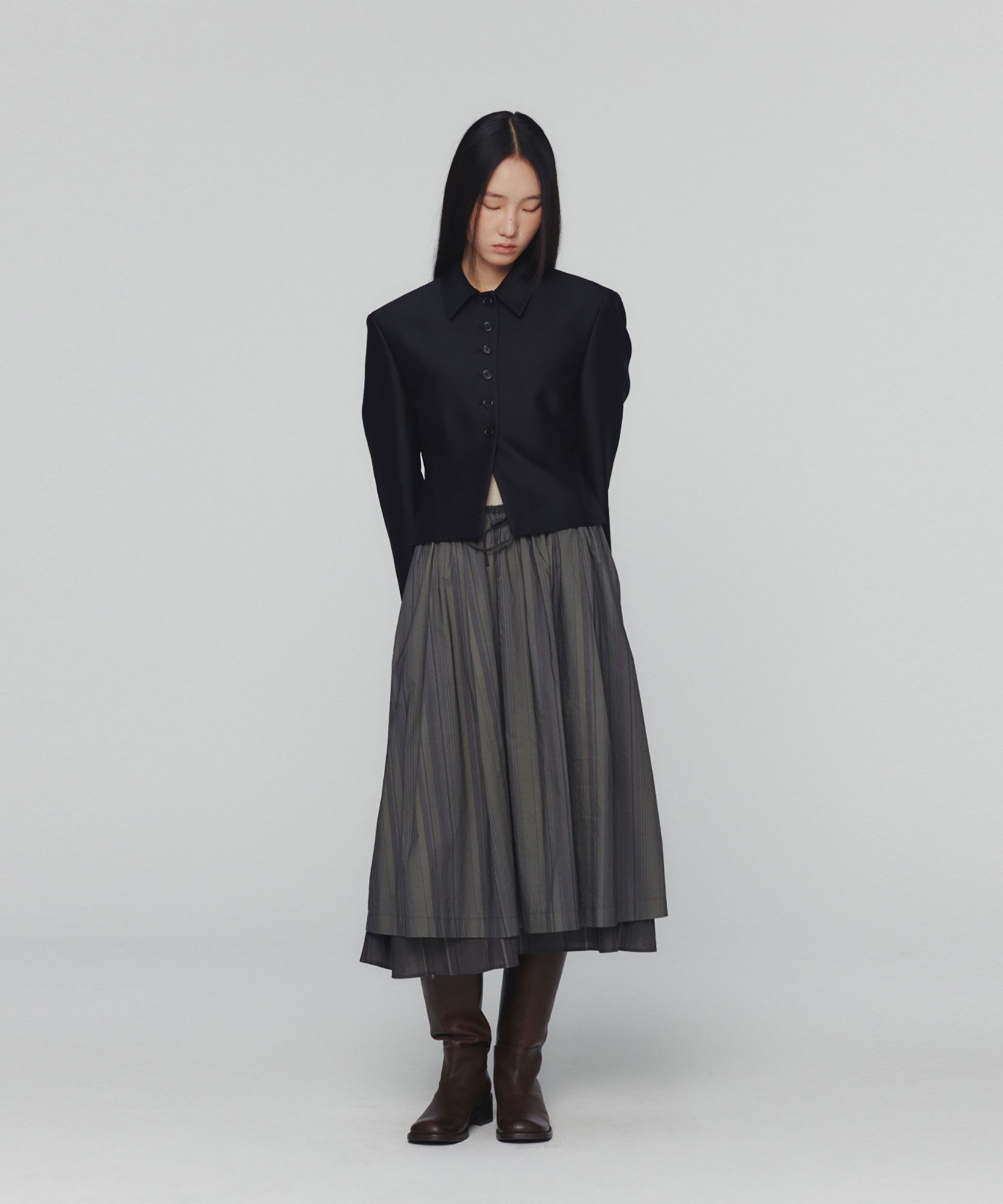 【AMOMENTO】24fw STRIPE LAYERED SKIRT MUSINSA | AMOMENTO STRIPE LAYERED SKIRT