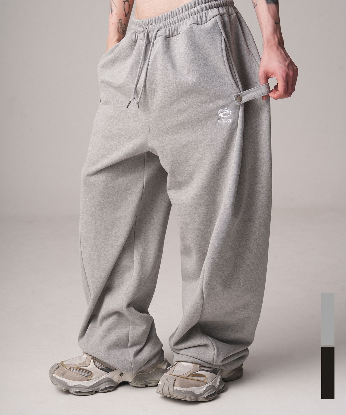 젠더스트(ZENDUST) Pan Strap Wide Pants - 2COL