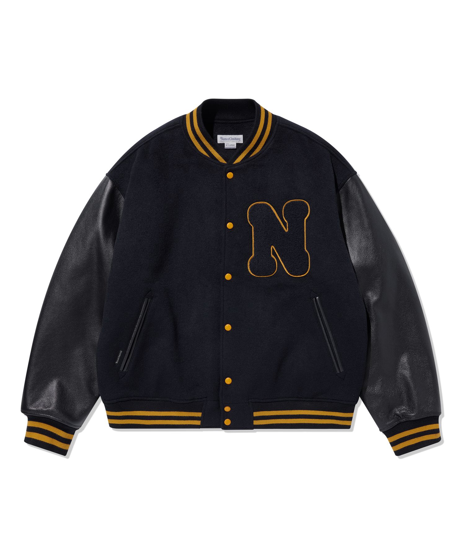 MUSINSA公式 | NAMERCLOTHING N BOUCLE VARSITY JACKET NAVY