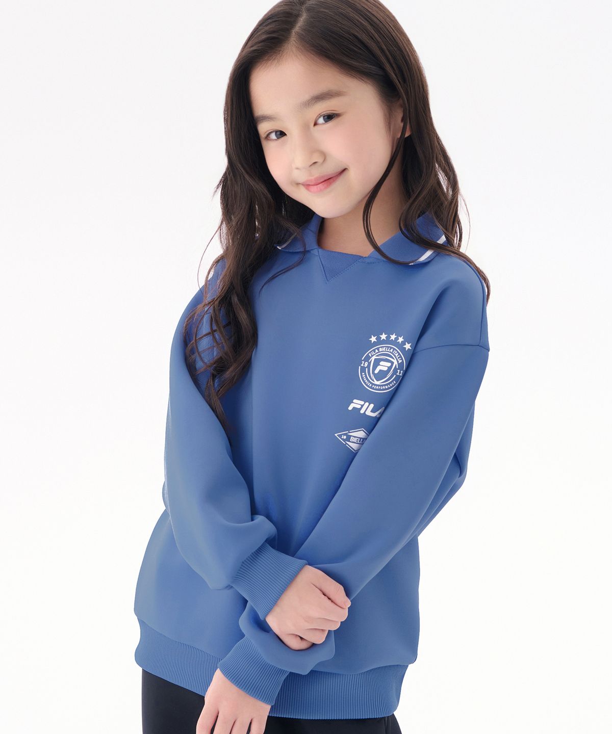 휠라 키즈(FILA KIDS) PF 카라 포인트 맨투맨(FK2POG3301MLBU)