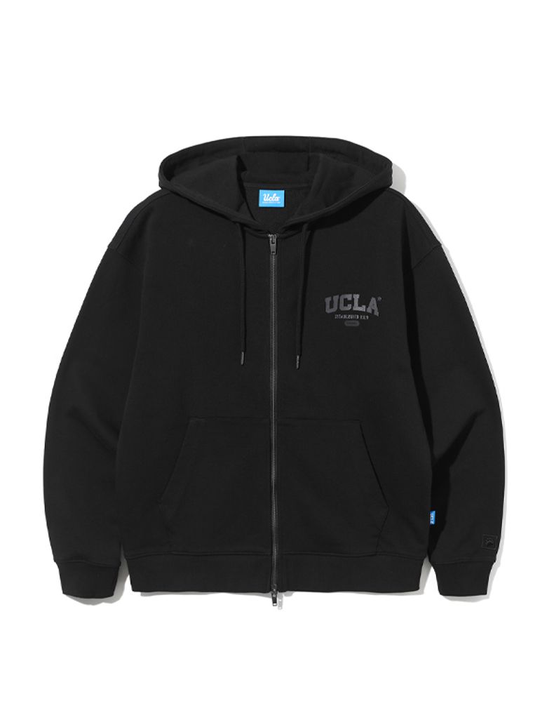 UCLA 스몰로고 베이직 후드 집업[BLACK](UA9GD90)