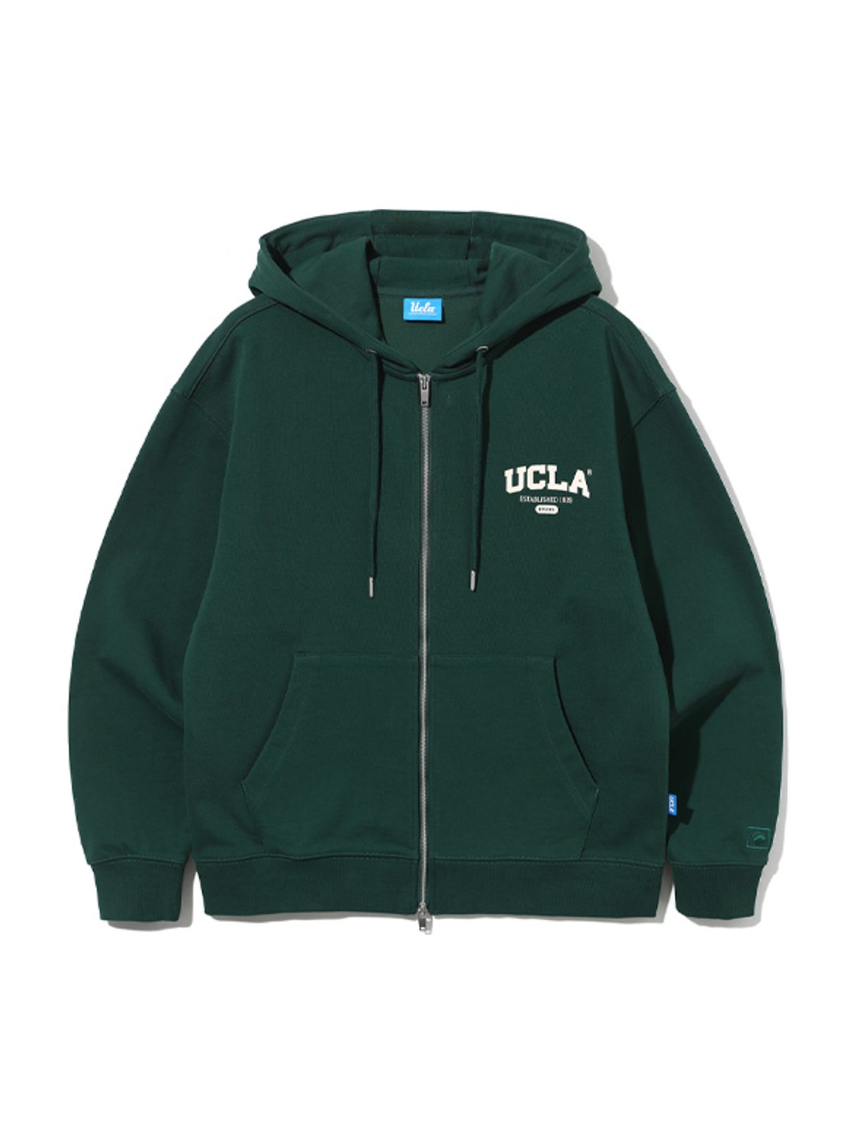 유씨엘에이(UCLA) 스몰로고 베이직 후드 집업[DK-GREEN](UA9GD90)