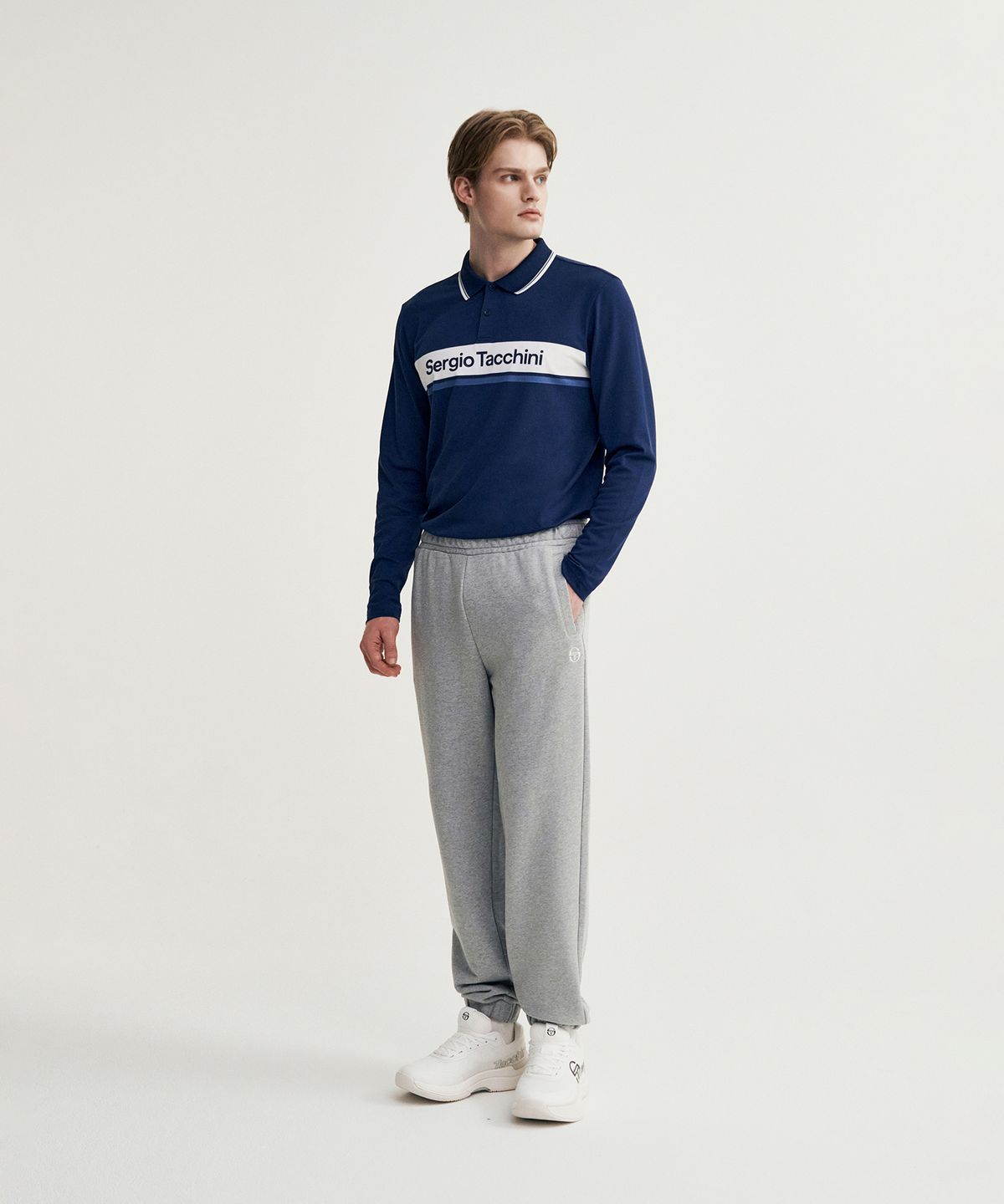 세르지오 타키니(SERGIO TACCHINI) M 데일리 스웻 조거 팬츠 (Melange Grey)