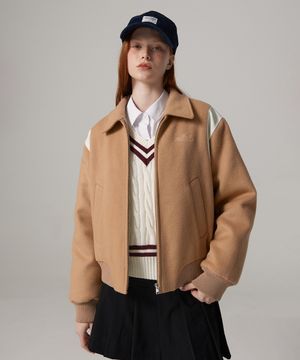 클래식 울 블렌드 바시티 자켓 베이지 BODJP412UBE