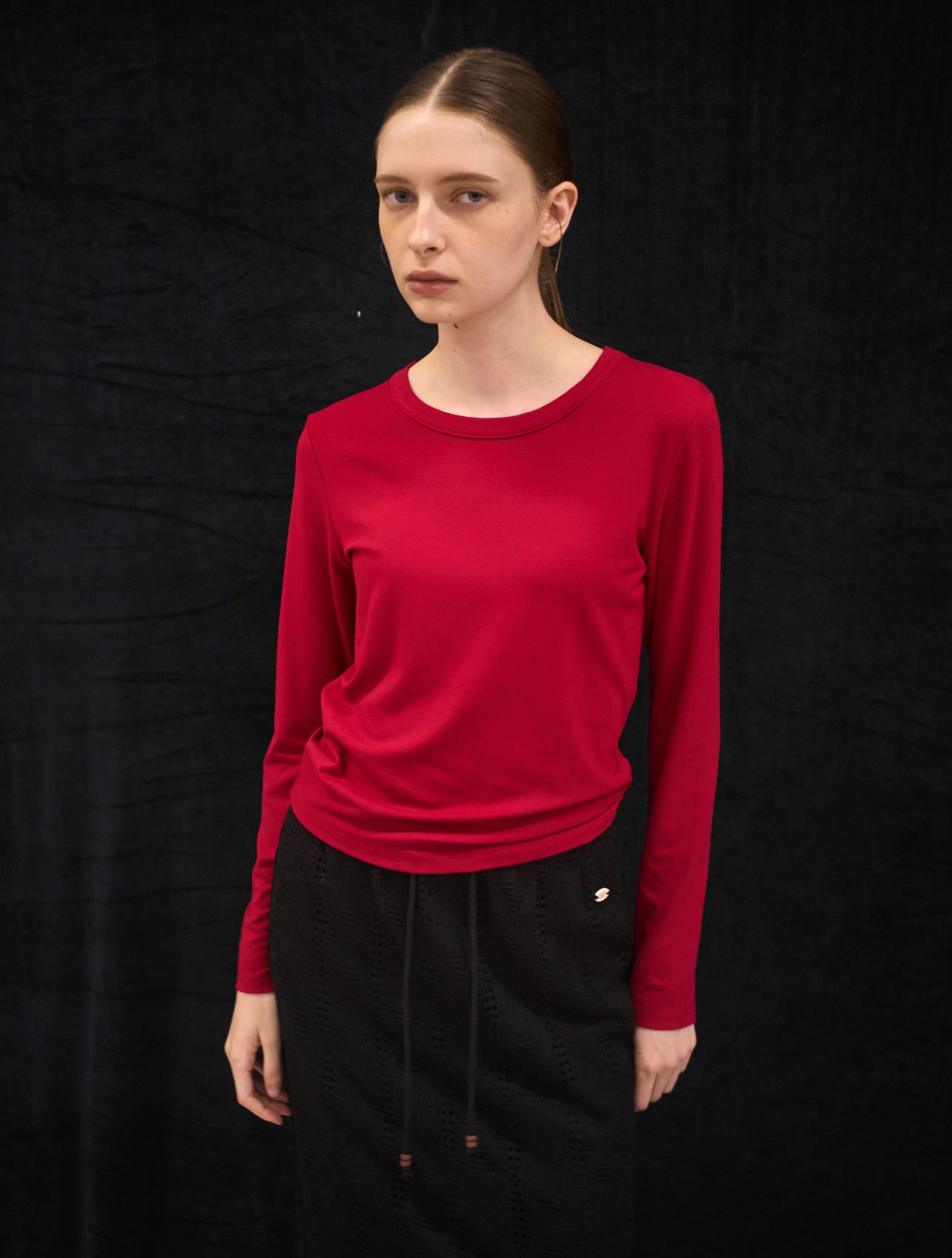 MUSINSA | GENERAL IDEA Essential Easy Round T-Shirt [RED