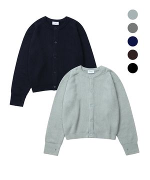 [2PACK] 핑거홀 울 라운드 니트 가디건 (5color)
