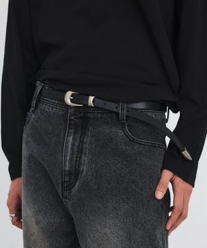 웨스턴 리얼 레더 벨트 [블랙]