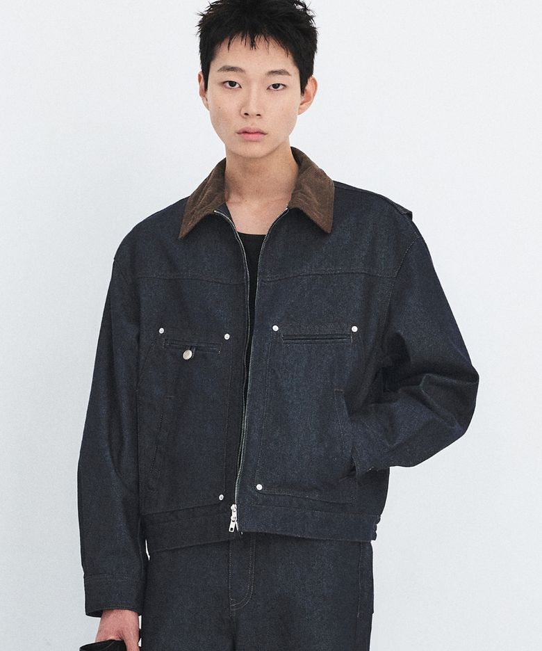 논페이드 데님 워크 자켓 [인디고]