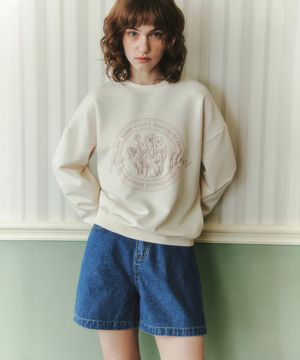 [5컬러] 플라워 레터링 맨투맨