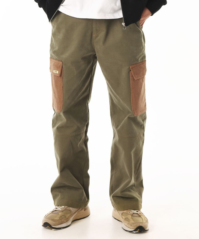 CORDUROY POINT COTTON WORK PANTS (KHAKI)