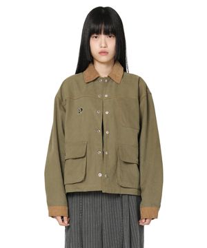 CORDUROY POINT COTTON WORK JACKET (KHAKI)