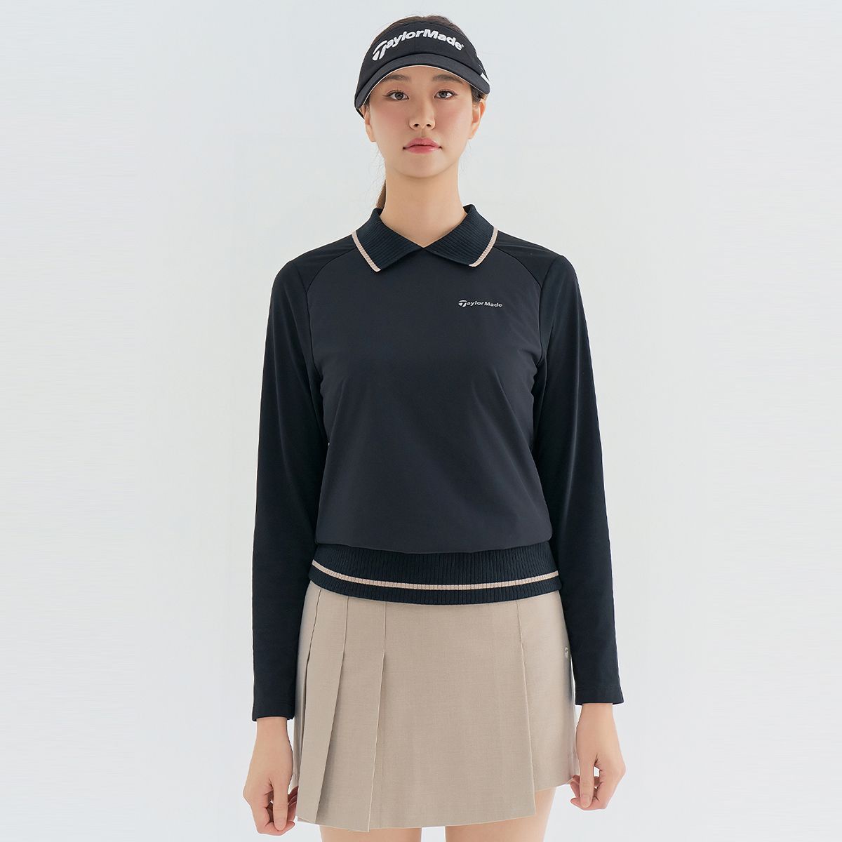 테일러메이드 어패럴(TAYLORMADE APPAREL) 여성 우븐 하이브리드 맨투맨 카라 티셔츠 T8031TN7341-199