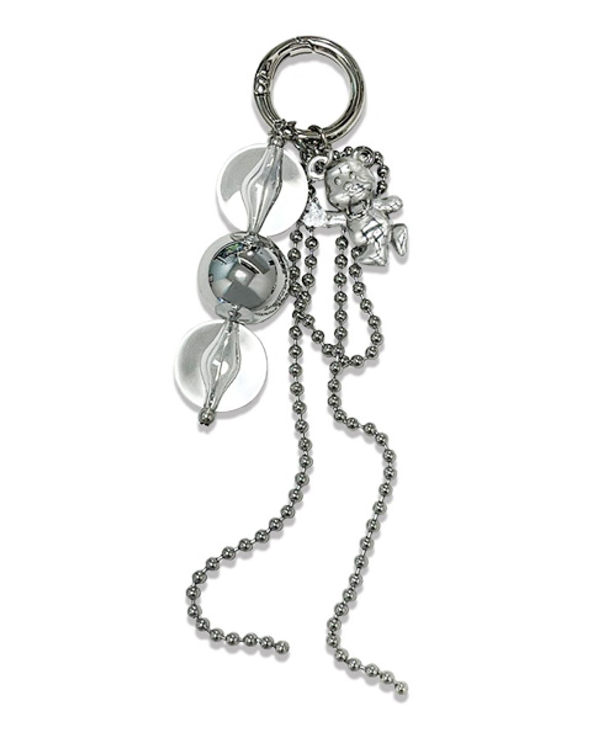 랜덤오프(RANDOMOFF) Cubic metallic Bear keyring [soft silver]