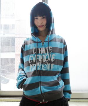 PISS OFF ST HOOD ZIP UP_BLUE(IK2EFMM483A)
