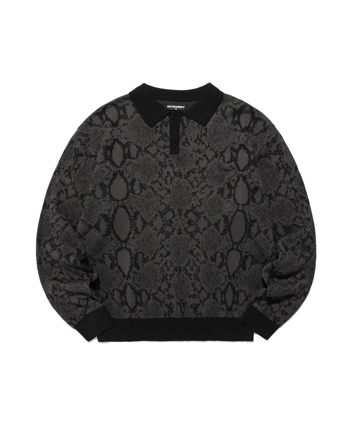 이스트쿤스트(ISTKUNST) PYTHON POLO KNIT_BLACK(IK2EFMK640A)