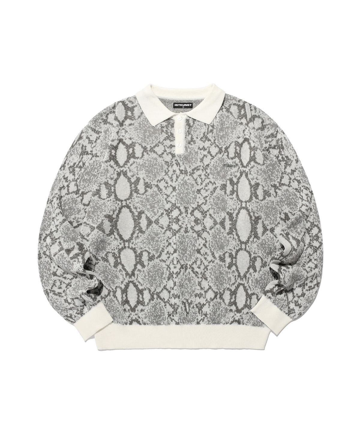 이스트쿤스트(ISTKUNST) PYTHON POLO KNIT_WHITE(IK2EFMK640A)