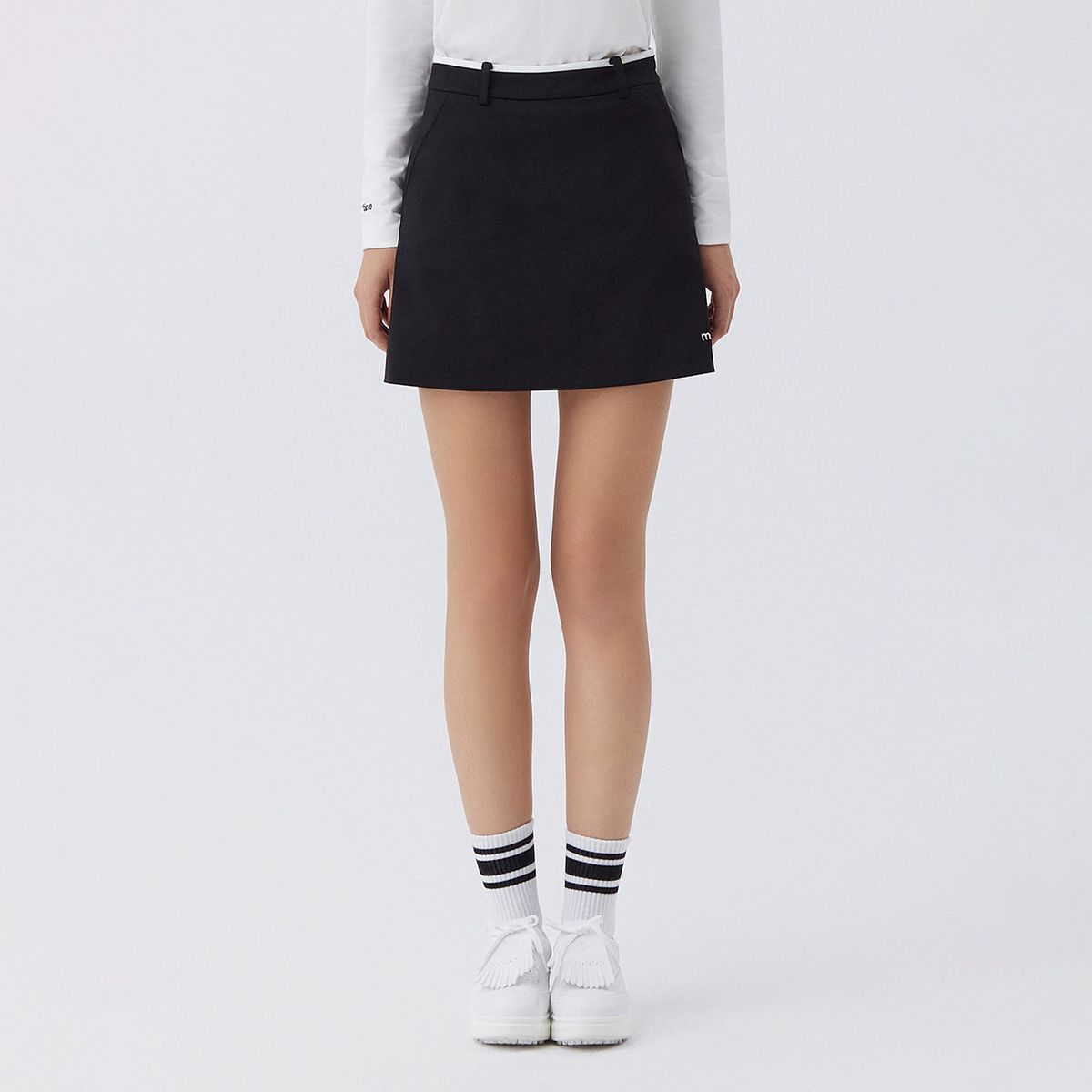 마틴골프(MARTINE GOLF) Stitch Logo Basic Skirts _BLACK