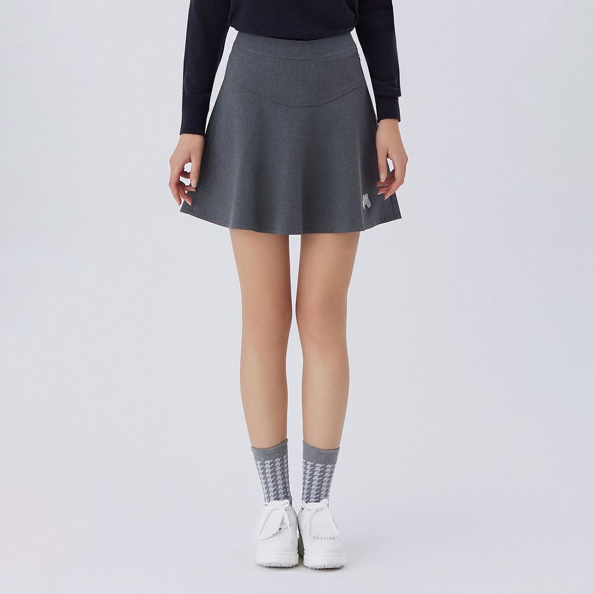 마틴골프(MARTINE GOLF) Logo Banding Flared Skirts_M/GRAY