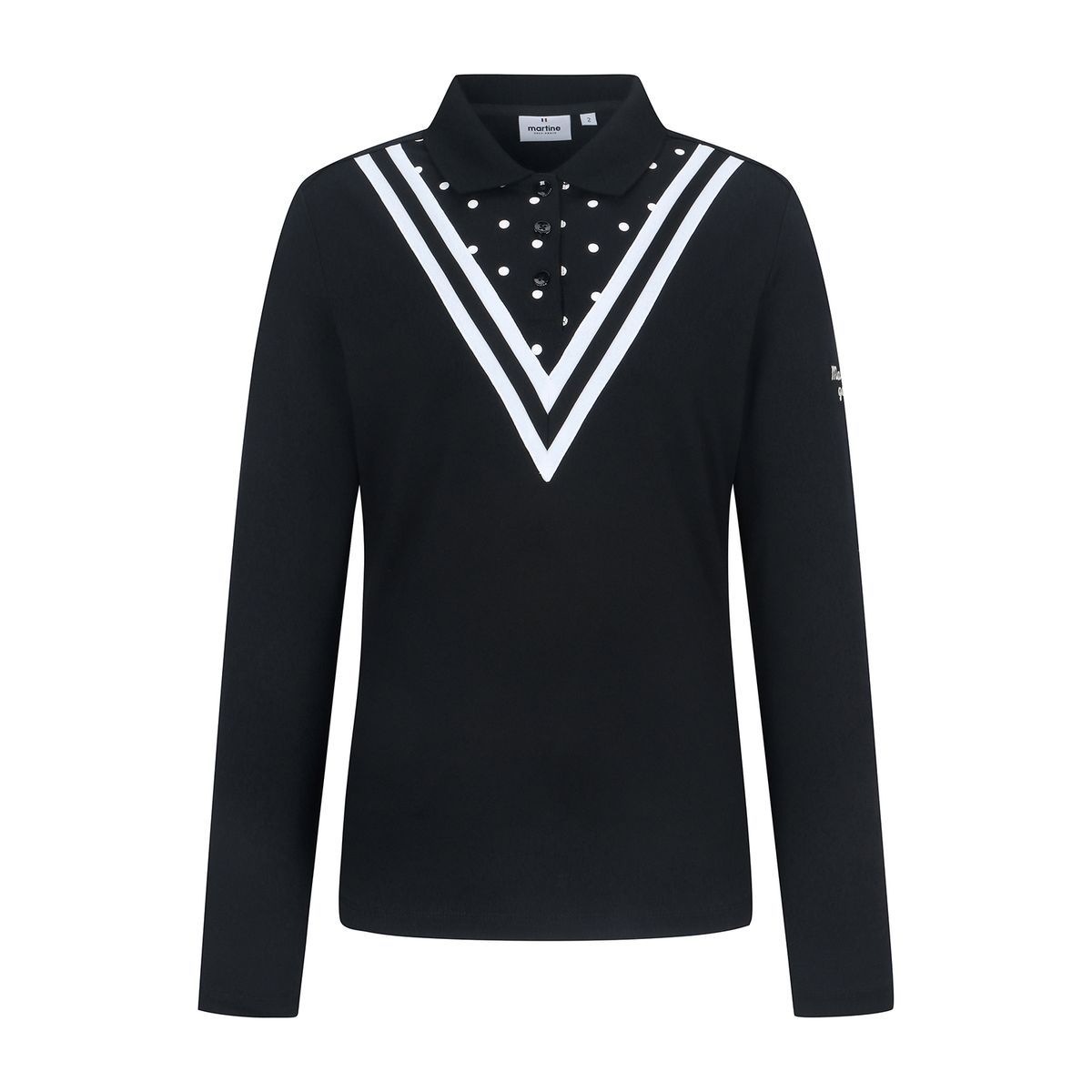 마틴골프(MARTINE GOLF) Dot Combi Tshirts_BLACK