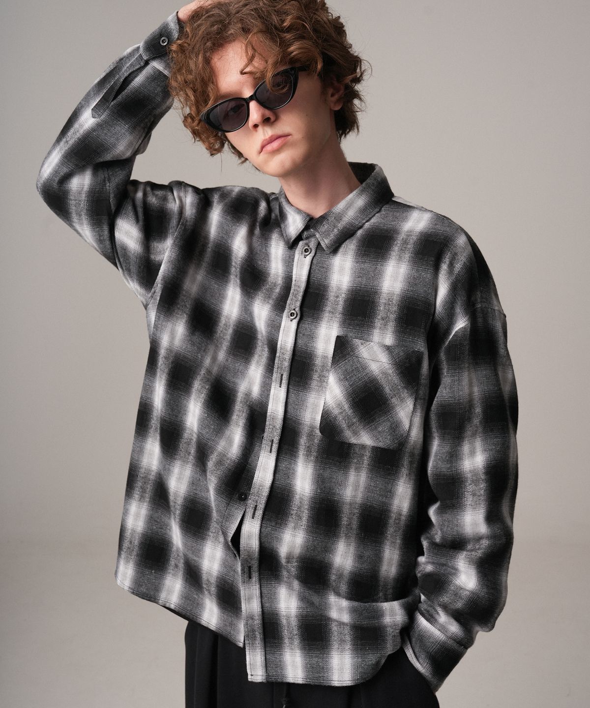 젠더스트(ZENDUST) Michelle Check Shirt BLACK