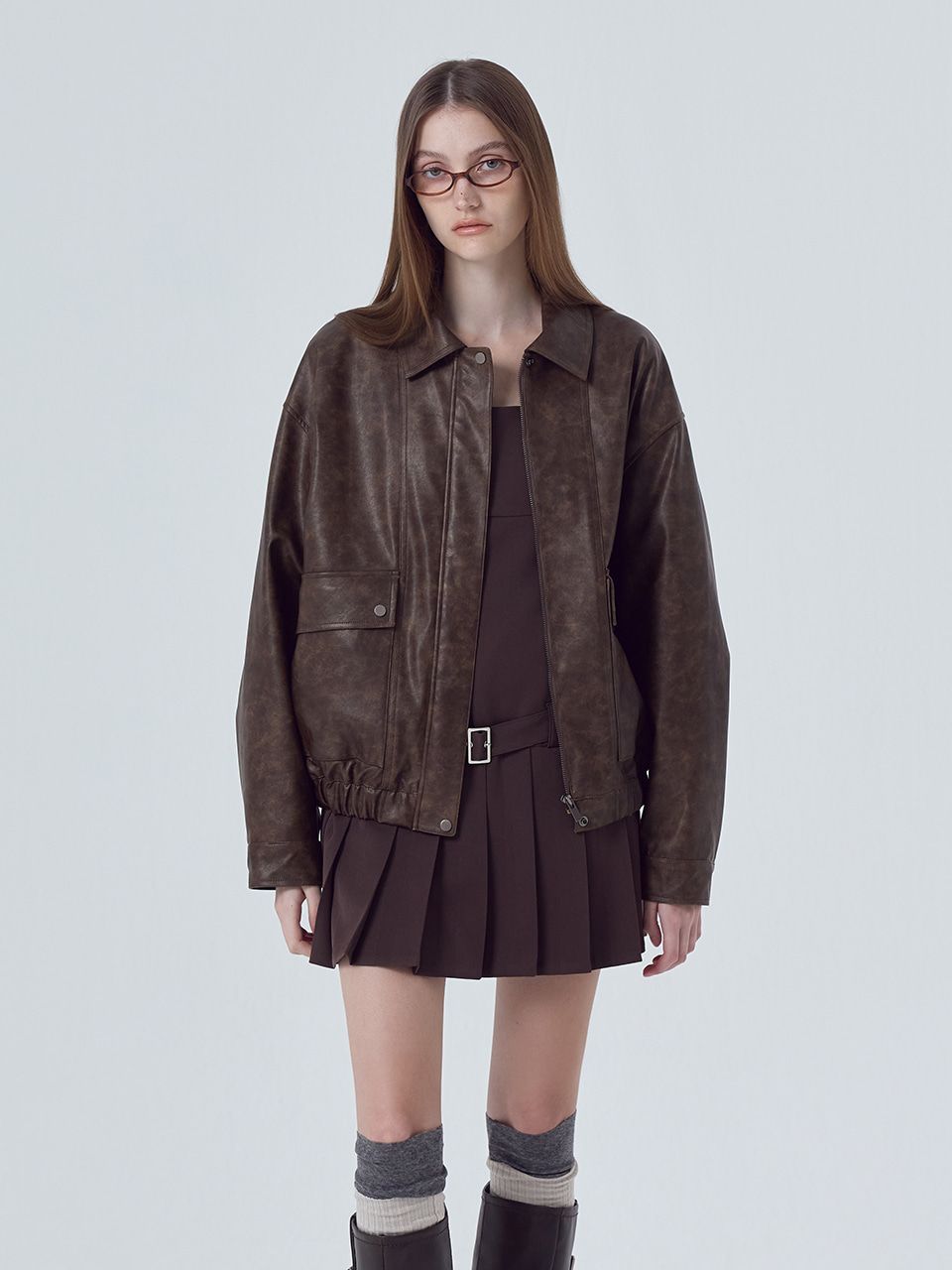 ジャケット ETMON Leather Pocket Blouson Jacket, Black 25WHV20267AGANC99_1_grande.jpg