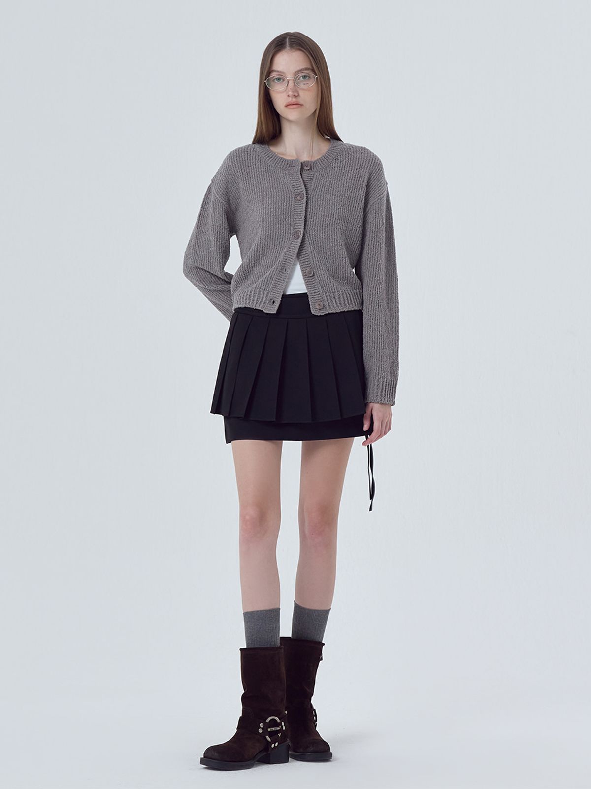 에트몽(ETMON) Layered Pleats 2-way Skirt, Black