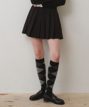 베이직 플리츠 스커트 블랙