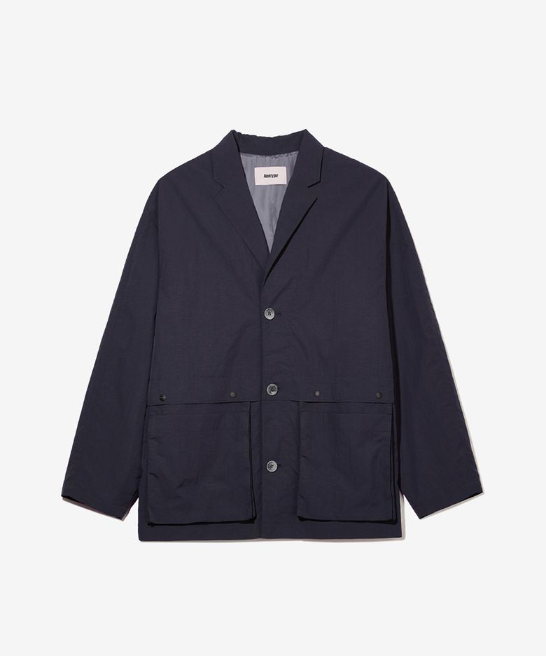 PLACKET LAYERED COMFY JACKET (BLACK)