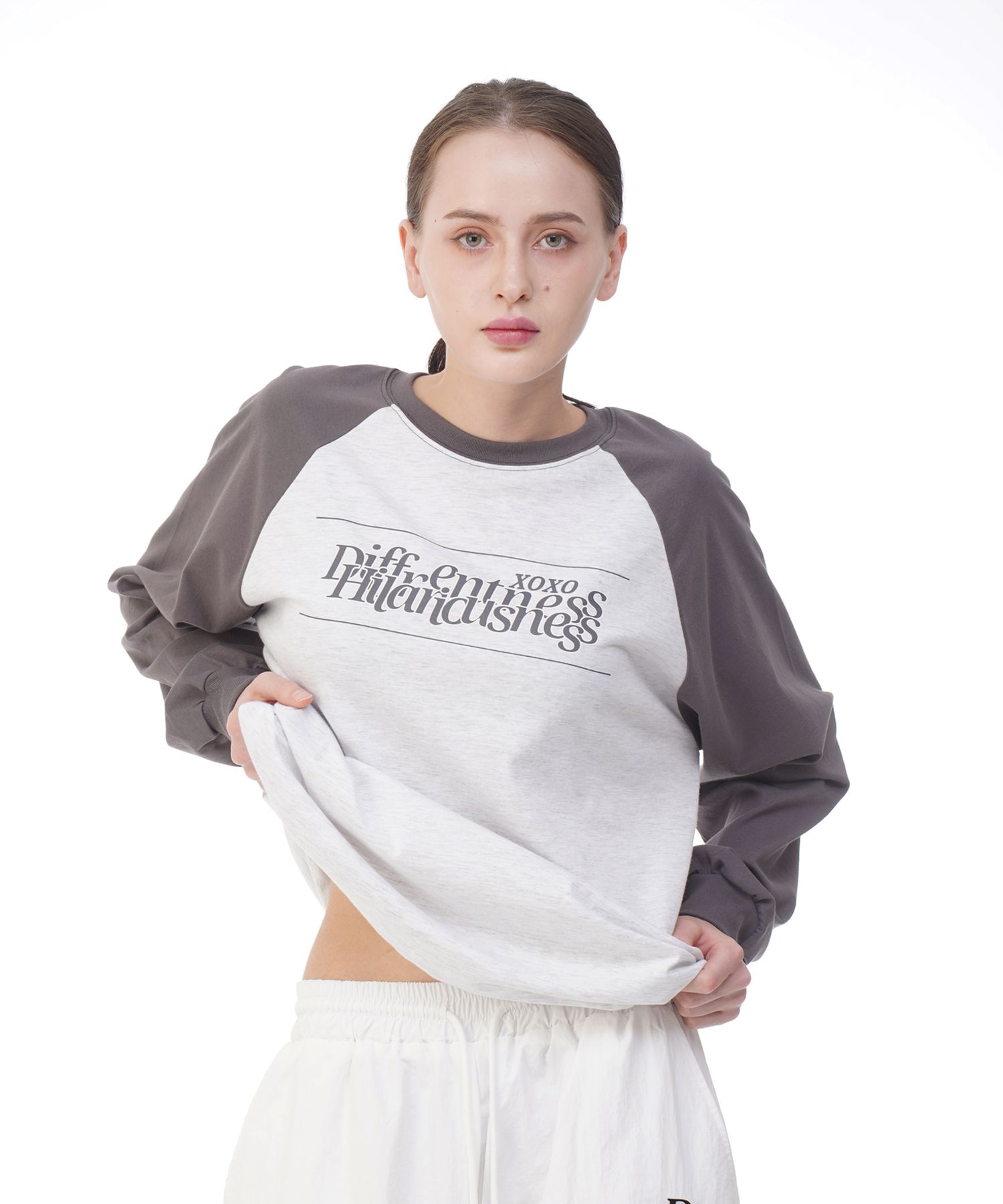 ★DXOH★Unisex Stack Logo Nagrang T-Shirt Cha/Wh Mel★正規品 MUSINSA | D.XO.H Unisex Stack Logo Nagrang T-Shirt Charcoal