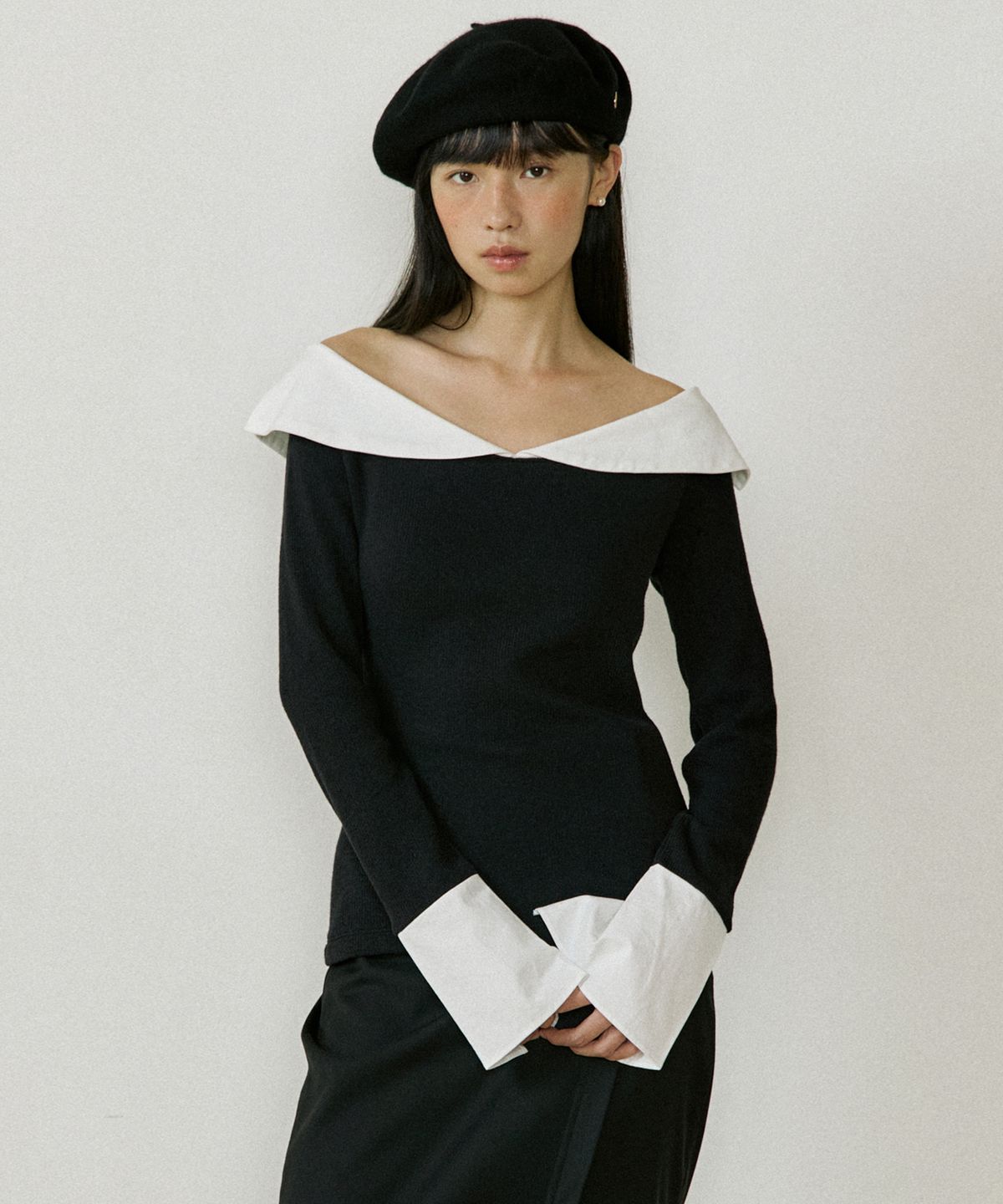 루시르주(LUCIR ZU) Sailor Collar Sleeve (black)