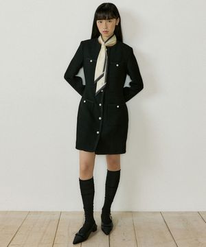 Tweed Jacket One-piece (black)