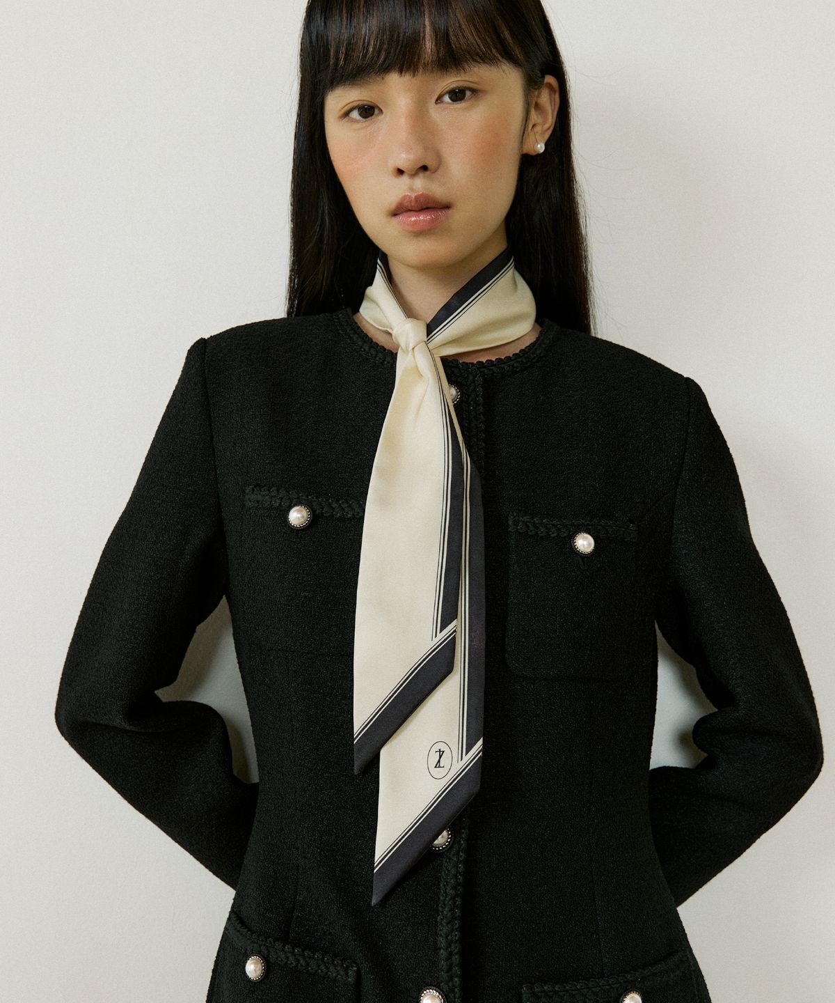 루시르주(LUCIR ZU) Lucir zu Silk Twillies Scarf (ivory)