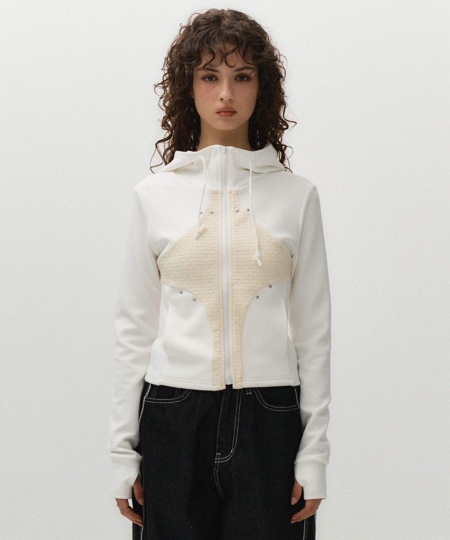 GILAARCHIVE ホワイト ジップアップフーディ MUSINSA MUSINSA公式 | MIDNIGHT MOVE bk hood zip up [ivory]