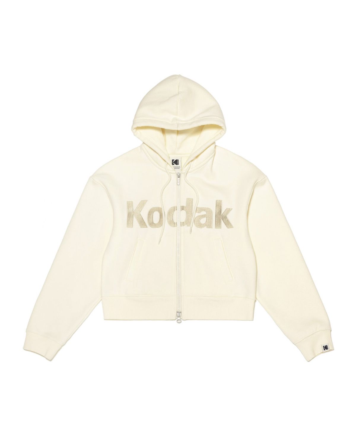 코닥(KODAK) 씨네코닥 세미크롭핏 워싱 후드 집업 우먼 IVORY