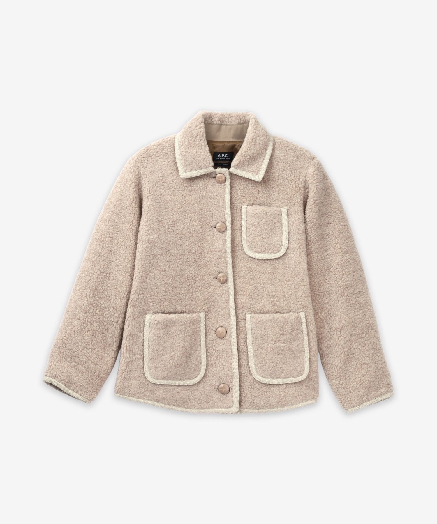 ジャケット APC Esther Jacket Pink Beige WOARGF02973BAB WOARGF02973BABFW Esther jacket | Lightweight faux sheepskin wool | A.P.C.
