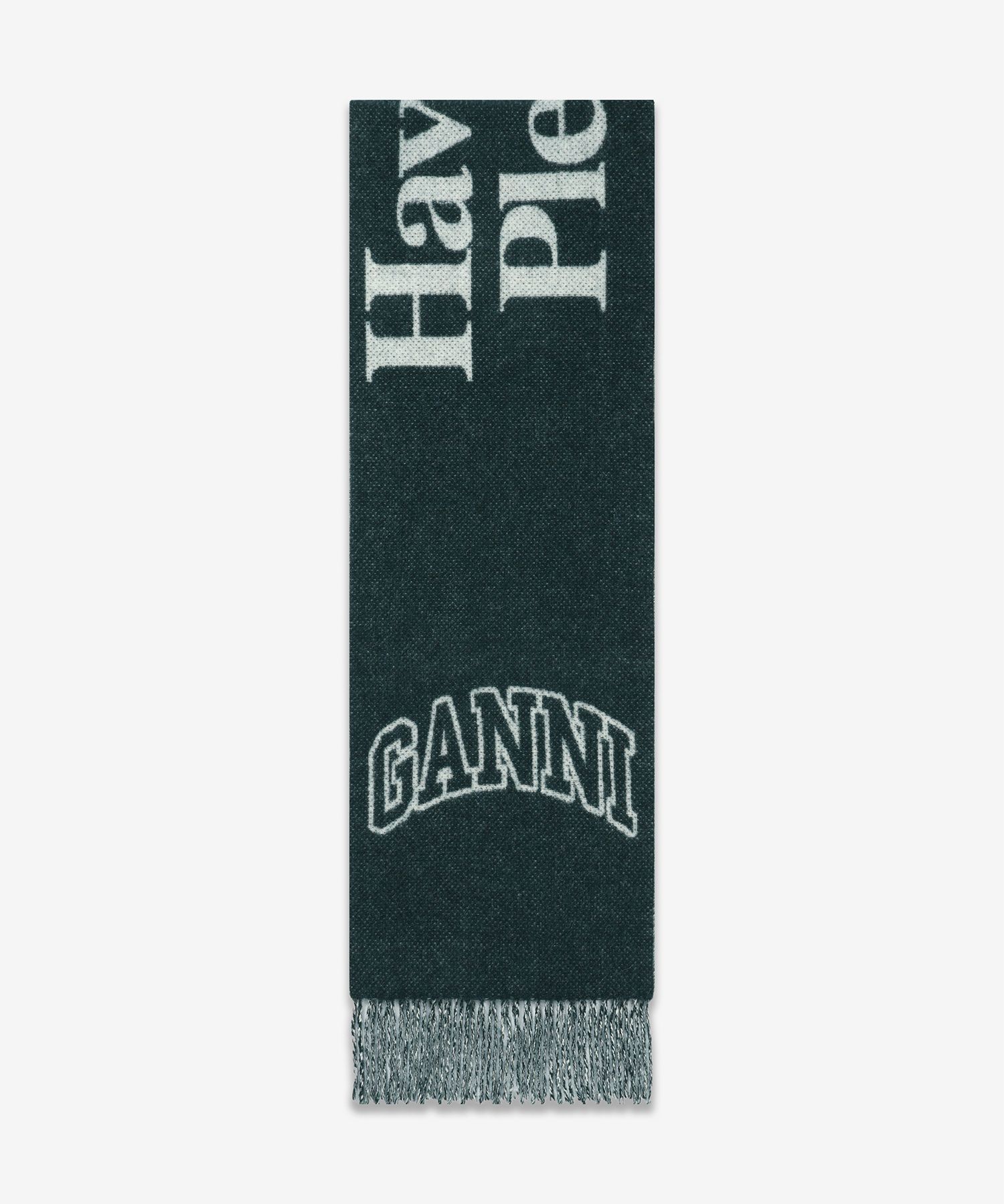 ◇Ganni◇ Narrow Please Recycle Muffler Winery A6204047 ◇Ganni◇ Narrow Please Recycle Muffler Winery A6204047