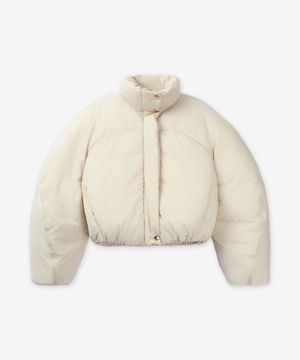 라 두두느 카라코 크롭 패딩 - 화이트 / 241CO0491320110