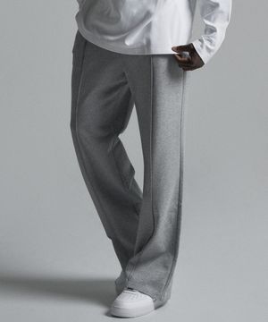 원턱 헤비코튼 라인 와이드 팬츠