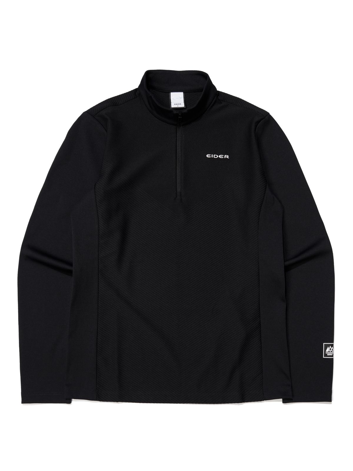 아이더(EIDER) JACQUARD Y (자카드 Y) β 긴팔 짚업 티셔츠_Black