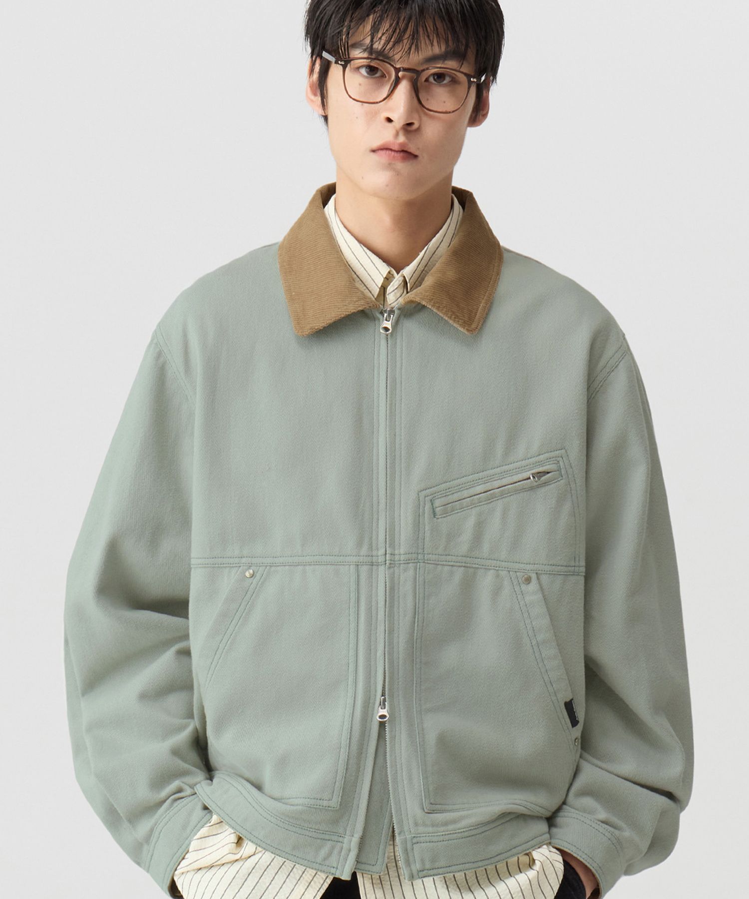 [CODEGRAPHY]★韓国人気★Corduroy Collar Cotton Work Jacket MUSINSA | Codegraphy Corduroy collar cotton work jacket_mint