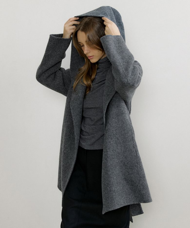 HAND MADE HOOD COAT_3COLOR