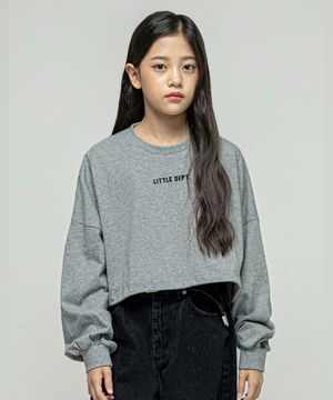 리틀 스트링 크롭 티셔츠 Grey