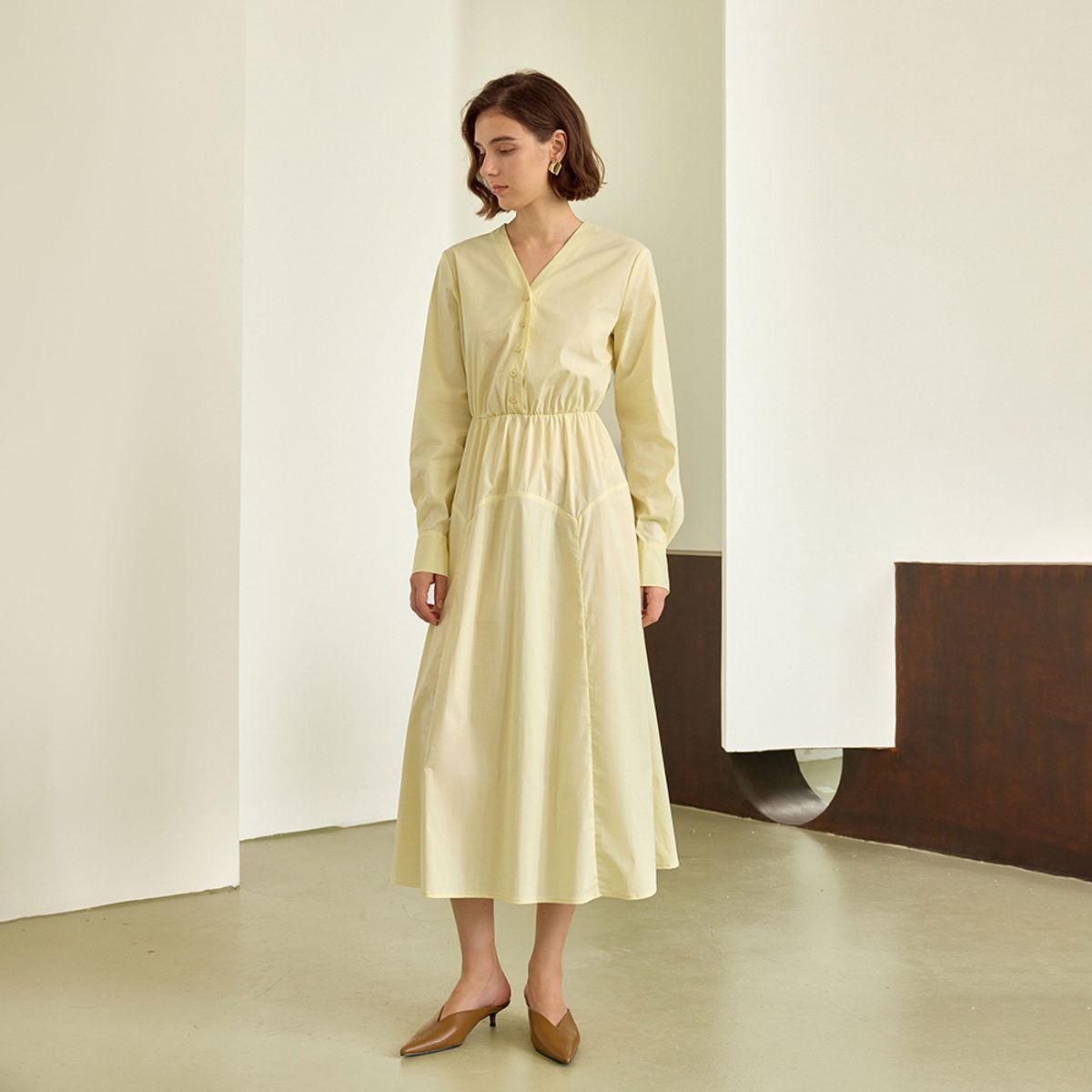 와이와이아이엠(YYIAM) YY_A-line gentle shirt dress