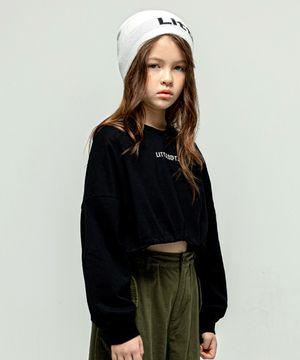 리틀 스트링 크롭 티셔츠 Black